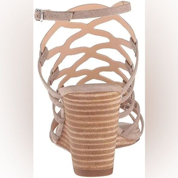 Steve Madden Christina Wedge Sandals Heels Size 7.5 7 1/2 Taupe Suede NWOB - Picture 9 of 9